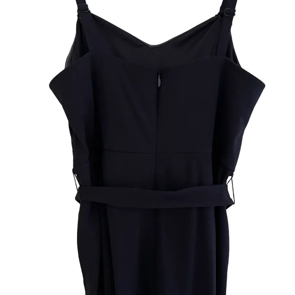 Torrid Black Sleeveless Ponte Knit Self Tie Jumpsuit 2X - Picture 5 of 7